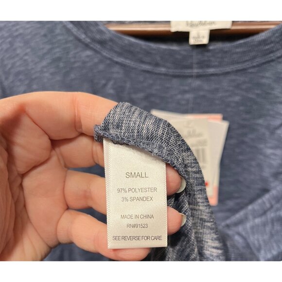 Roudelain Longsleeve Lounge Top Size L Vintage Indigo Soft Whisperluxe Fabric - Picture 5 of 5